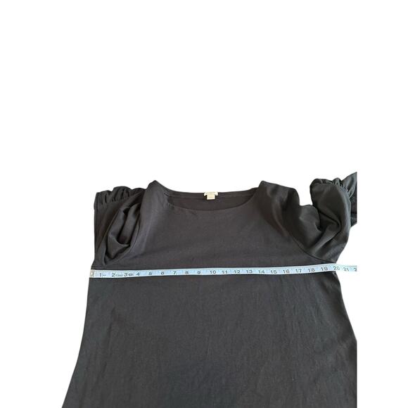 J.Crew Shirt Black Basic Classic Casual Work Crewneck Bell Sleeve Large - Picture 8 of 10